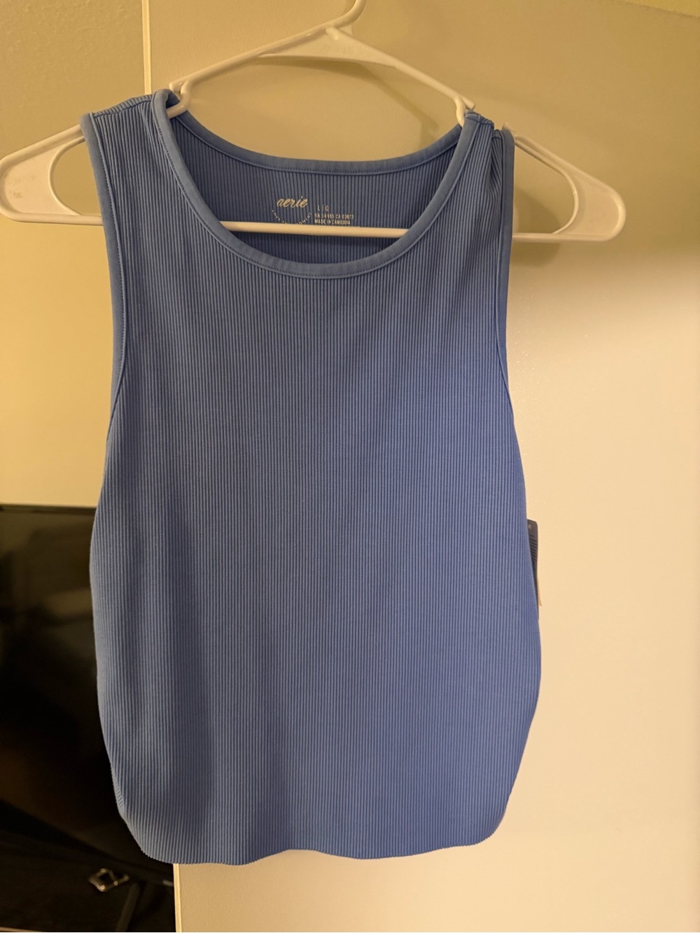 aerie Ribbed Tank Top in Periwinkle Blue